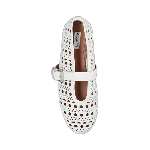 AlaÏA Cut-Out Buckle Detailed Ballet Flats