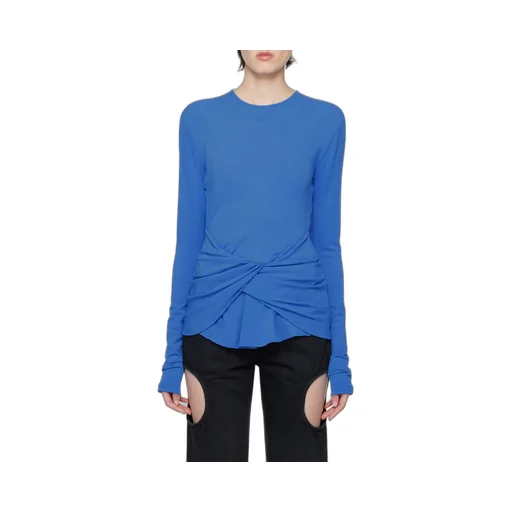 Logo-Print Draped Top