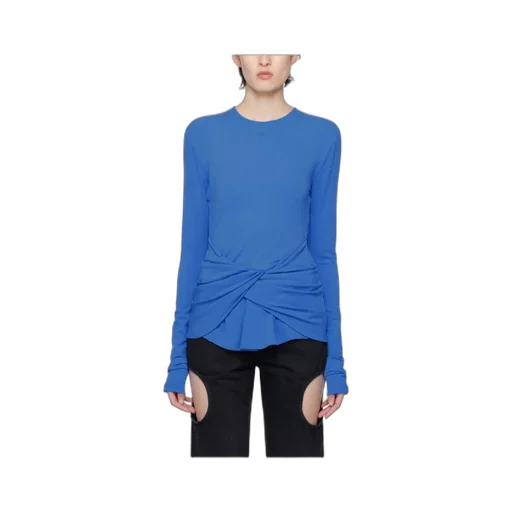 Logo-Print Draped Top