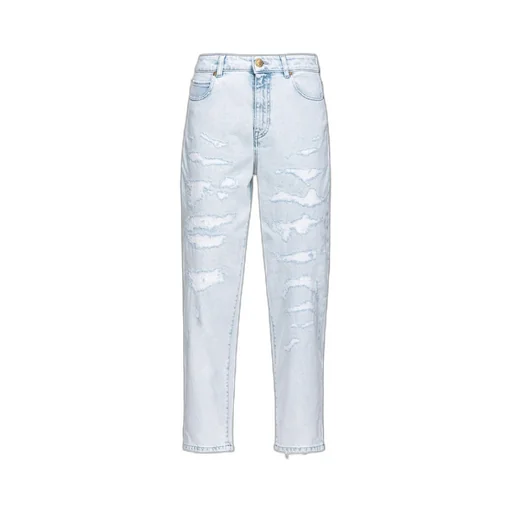 Pinko Logo-Patch Distressed Jeans