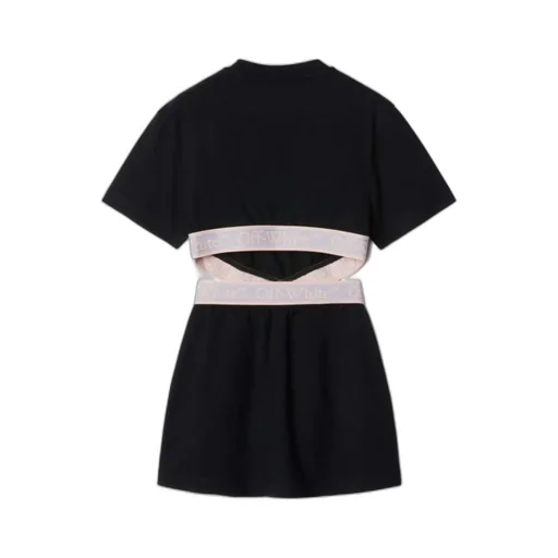 Off-White Kids Bookish Logo-Waistband Cut-Out Dress
