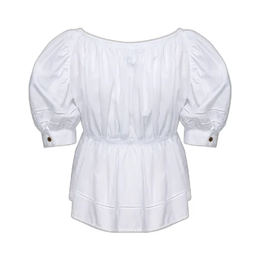 Pinko Sweetheart-Neck Ruched Cropped Blouse
