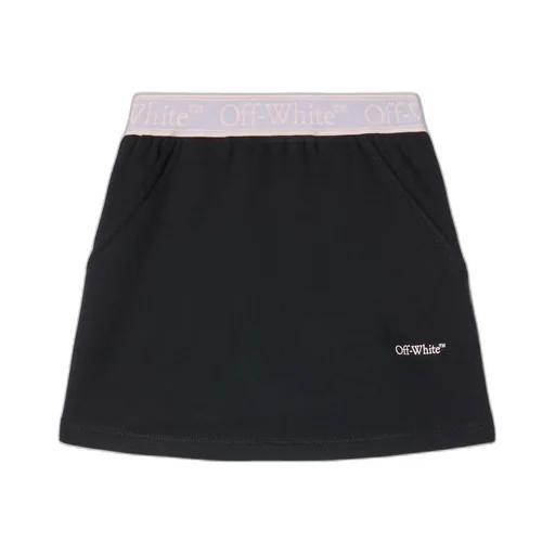 Off-White Kids Bookish Logo Waistband A-Line Skirt