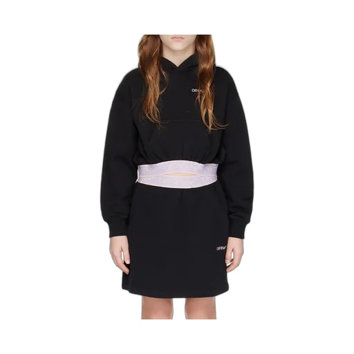 Off-White Kids Bookish Logo Printed Cropped Hoodie