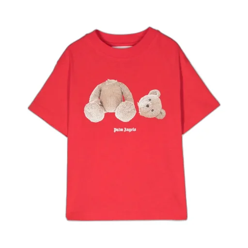 Palm Angels Kids Bear Printed Crewneck T-Shirt