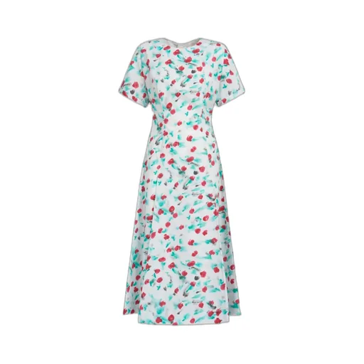 Marni Floral Printed Short-Sleeved Midi Dress