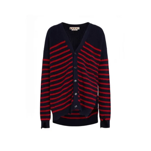 Marni Destroyed Striped Knit Cardigan