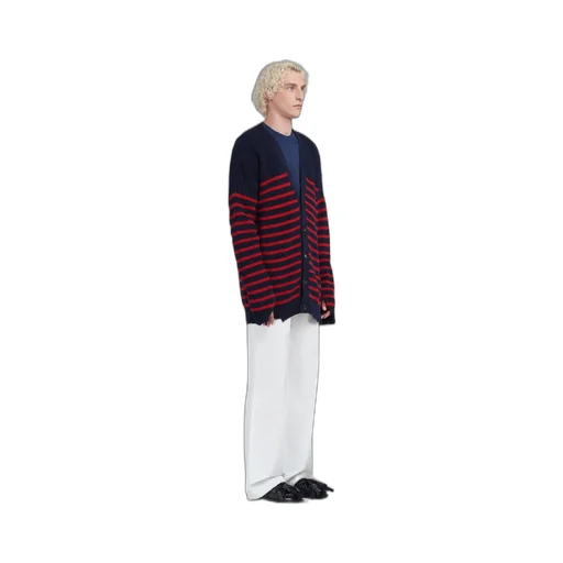 Marni Destroyed Striped Knit Cardigan