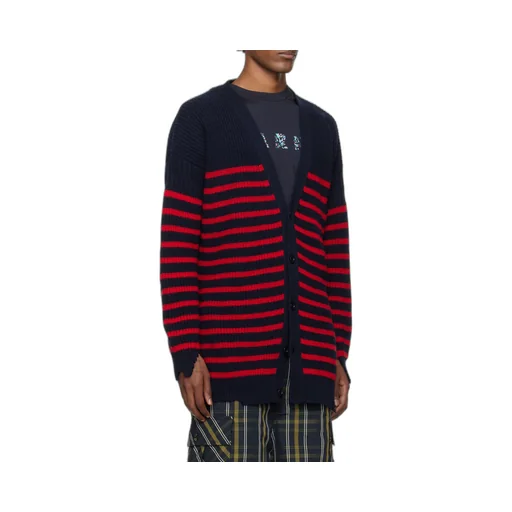 Marni Destroyed Striped Knit Cardigan