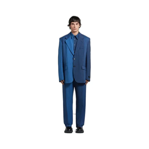 Blue DÉGradé Pinstripe Wool Blazer