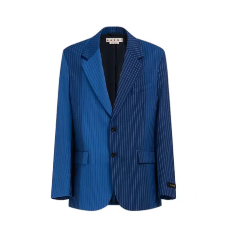 Blue DÉGradé Pinstripe Wool Blazer
