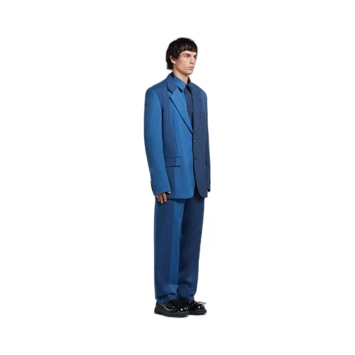 Blue DÉGradé Pinstripe Wool Blazer