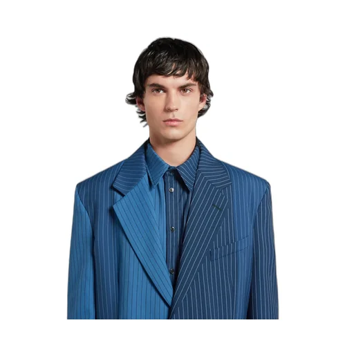 Blue DÉGradé Pinstripe Wool Blazer