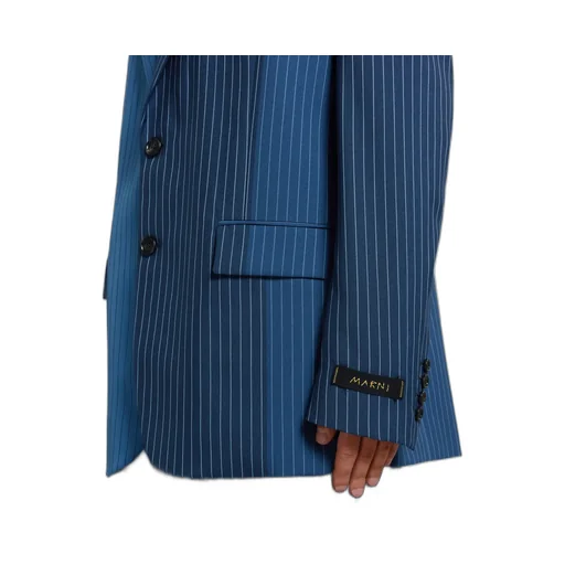Blue DÉGradé Pinstripe Wool Blazer