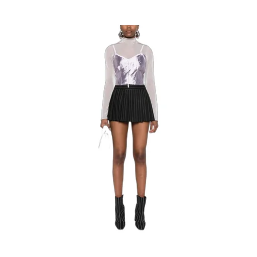 Metallic-Finish Cropped Top