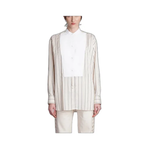 Stella Mccartney Curved Hem Panelled Striped Shirt