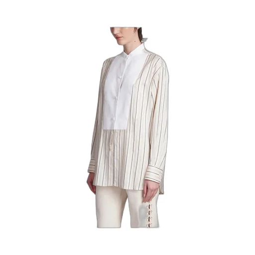 Stella Mccartney Curved Hem Panelled Striped Shirt