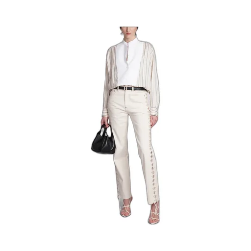 Stella Mccartney Curved Hem Panelled Striped Shirt