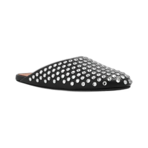 AlaÏA Crystal-Embellished Slip-On Mules