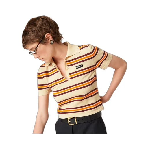 Silk And Cotton Knit Polo Shirt