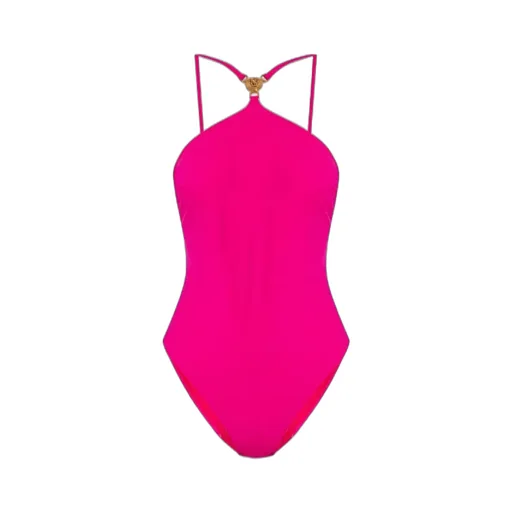 Versace Medusa Head Logo Plaque Scoop-Back Swimsuit