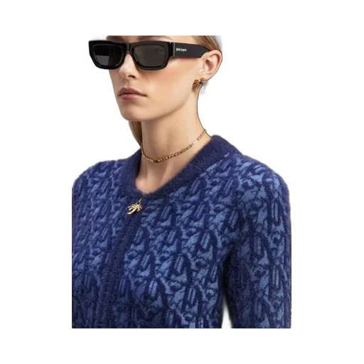 Round-Collar And Long-Sleeved Knitted Cardigan