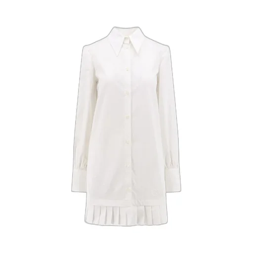 Off-White Logo Embroidered Long-Sleeved Shirt Dress