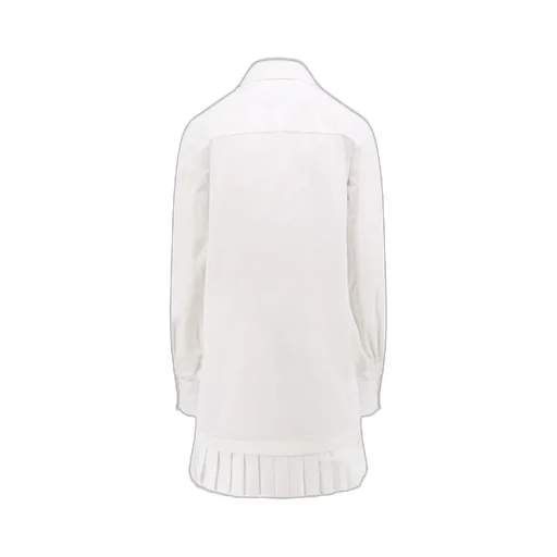 Off-White Logo Embroidered Long-Sleeved Shirt Dress