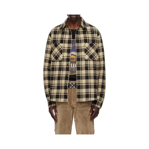 Off-White Checked Long-Sleeved Shirt