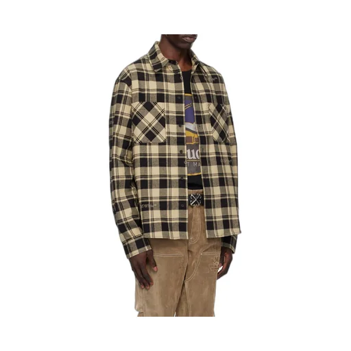 Off-White Checked Long-Sleeved Shirt