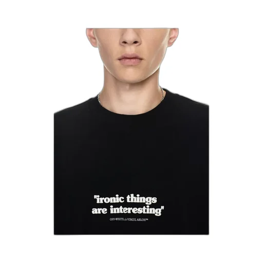 Ironic Quote-Print Cotton T-Shirt
