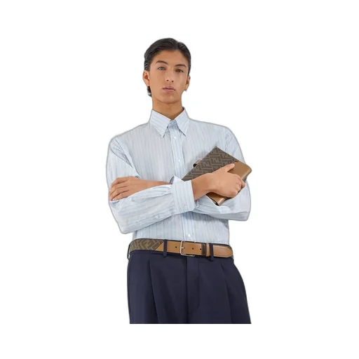 Light Blue Silk And Cotton Shirt