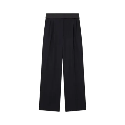 Stella Mccartney Wide-Leg Satin Belt Tuxedo Trousers