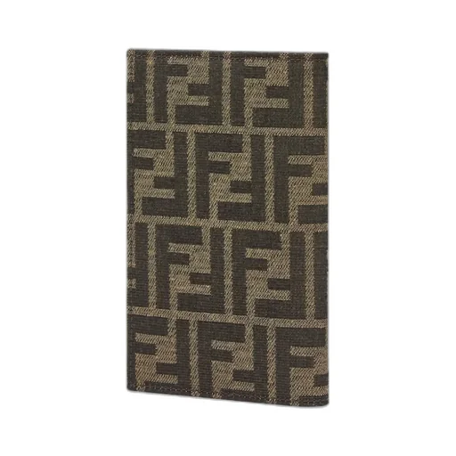 Brown Ff Fabric Passport Cover