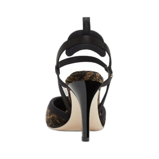 Fendi Monogram Jacquard Pointed-Toe Pumps