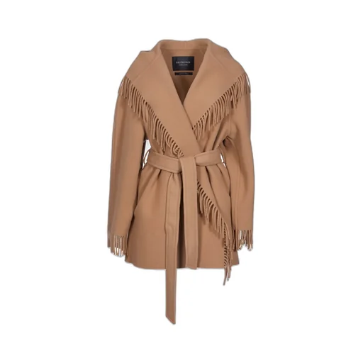 Belted Fringed Coat