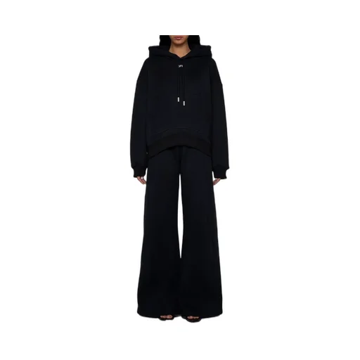 Off-White Drawstring Long-Sleeved Hoodie