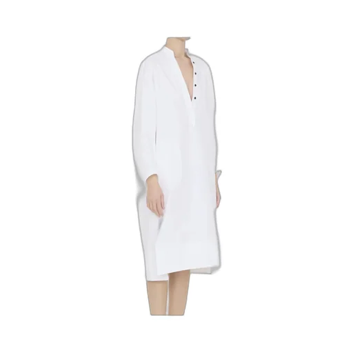Khaite Brom Shift Long-Sleeved Midi Dress