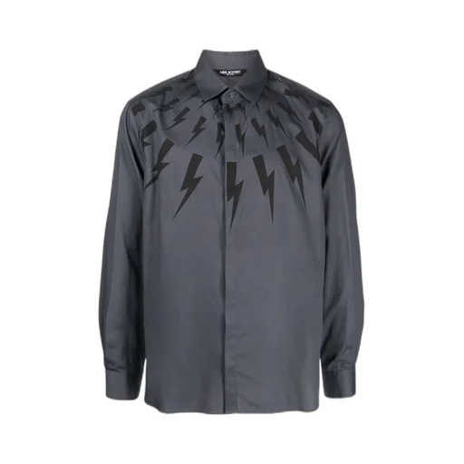Thunderbolt-Print Cotton Shirt