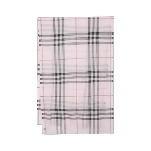 Burberry Check Detailed Frayed Edge Scarf