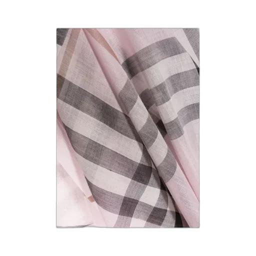 Burberry Check Detailed Frayed Edge Scarf