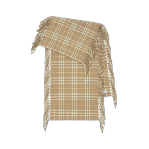 Burberry Checked Frayed-Edge Scarf