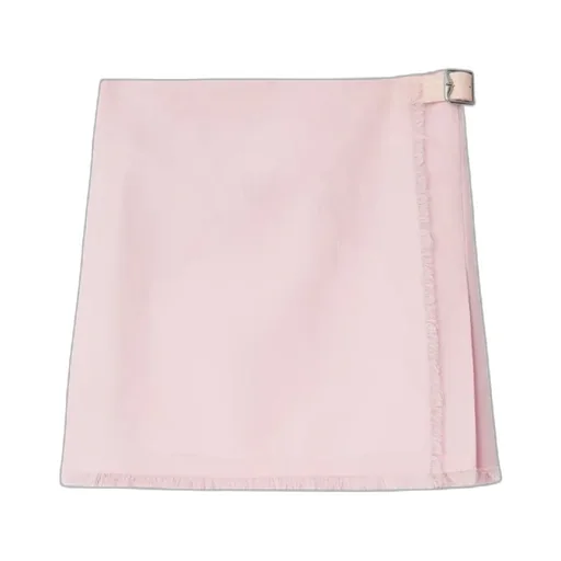 Burberry Buckle-Fastened Frayed-Hem Pleated Kilt