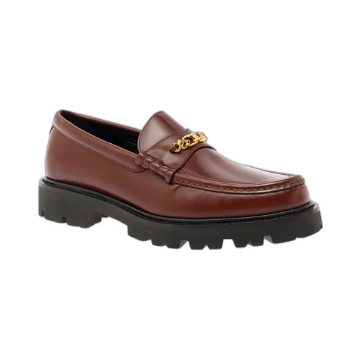 Margaret Triomphe Chain Chunky Loafer In Polished Bullskin