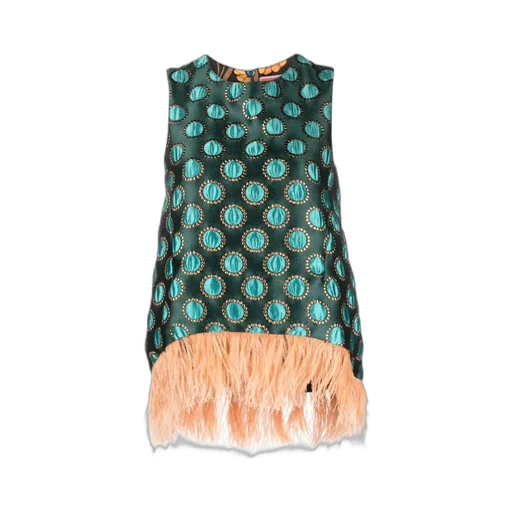 La Scala Feather-Trim Top