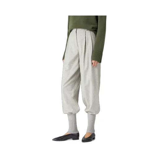 Carmy Rib Detail Cashmere Casual Pants