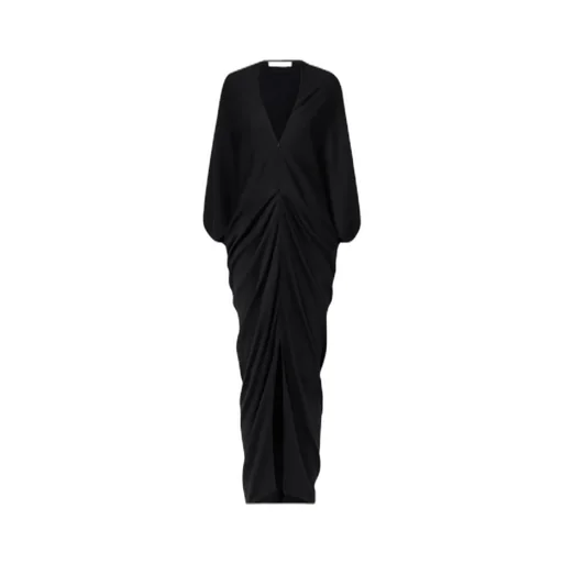 Rodin Pleated Wool Extra-Long Dress