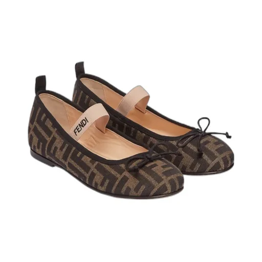 Fendi Kids Ff Motif Ballet Flats
