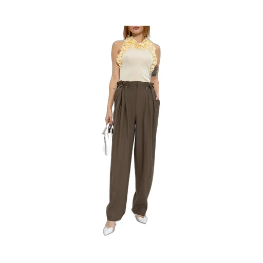 High-Waisted Paperbag Trousers