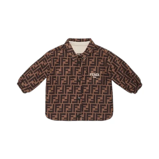 Fendi Kids Fendi Roma Embroidered Reversible Shirt Jacket
